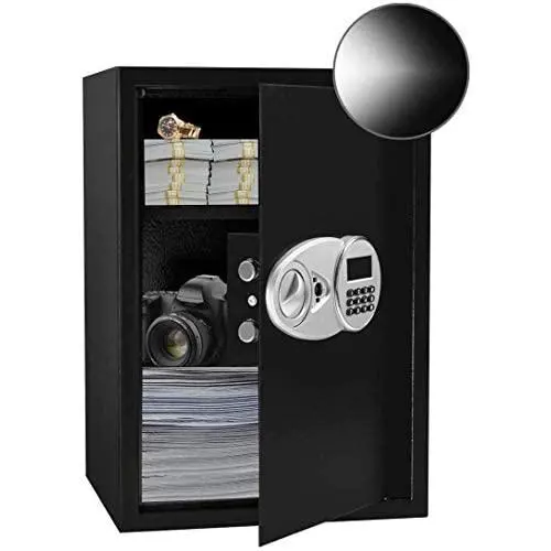 JUGREAT Safe Box with Induction Light,Electronic Digital Securit Safe Steel Construction Hidden with Lock,High Capacity Electronic Digital Display Home Safe with Shelf,1.9 Cubic Feet