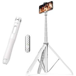 ATUMTEK 51'' Selfie Stick Tripod, All in One Extendable Phone Tripod Stand with Bluetooth Remote 360° Rotation for iPhone and Android Phone Selfies, Video Recording, Vlogging, Live Streaming - White