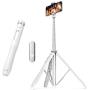 ATUMTEK 51'' Selfie Stick Tripod, All in One Extendable Phone Tripod Stand with Bluetooth Remote 360° Rotation for iPhone and Android Phone Selfies, Video Recording, Vlogging, Live Streaming - White