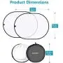 Neewer Professional Lighting Studio 5x7 feet/150x200 cm Pop out Foldable Soft Diffuser Disc Panel Reflector with Carrying Case for Studio and Outdoor Portrait, Product Photography, Video Shooting