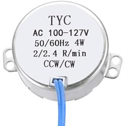 uxcell Synchronous Motor AC 100-127V 2-2.4RMP 50-60Hz 4W Double Flat Shaft CW/CCW
