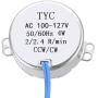 uxcell Synchronous Motor AC 100-127V 2-2.4RMP 50-60Hz 4W Double Flat Shaft CW/CCW
