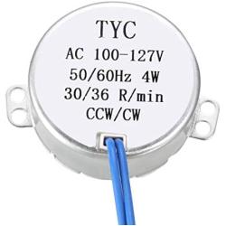 uxcell Electric Synchronous Synchron Motor Turntable Motor 100-127 VAC 50-60Hz CCW/CW 4W 30-36RPM
