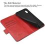Rssviss for iPhone Xs Wallet Case Case Compatible with iPhone X Wallet,Durable and Slim,Faux Leather Wallet Handmade Case with Classic Design & Ultra-Strong Magnetic Closure for X/Xs [5.8 inch - Red