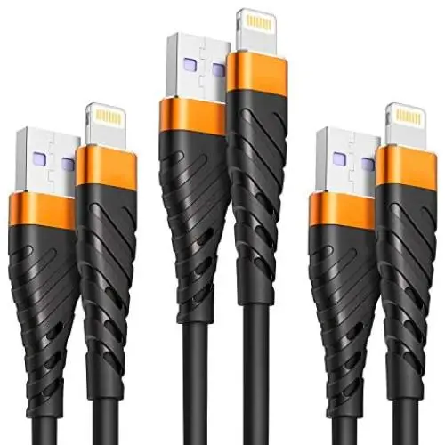 3 Pack 6Ft Lightning Cable, OIITH [ MFI Certified ] iPhone Charging Cord 6 Feet, Long 6-Foot iPhone Cable Compatible with iPhone 12 Mini 12 Pro Max 11 Pro MAX XS Xr X 8 Plus 7 Plus 6s Plus 5s iPad