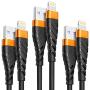 3 Pack 6Ft Lightning Cable, OIITH [ MFI Certified ] iPhone Charging Cord 6 Feet, Long 6-Foot iPhone Cable Compatible with iPhone 12 Mini 12 Pro Max 11 Pro MAX XS Xr X 8 Plus 7 Plus 6s Plus 5s iPad