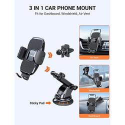 TORRAS [Ultra-Durable] Cell Phone Holder for Car, Universal Car Phone Mount Dashboard Windshield Vent Compatible with iPhone 12 11 Pro Max XS X XR 8 SE, Samsung Galaxy S20+Ultra S10 Note 10 Plus &All