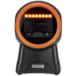 NETUM Desktop Barcode Scanner, 1D 2D Omnidirectional Hands-Free USB Wired Barcode Reader, Capture Barcodes from Mobile Phone Screen, Automatic Image Sensing for Supermarket Library Retail Store