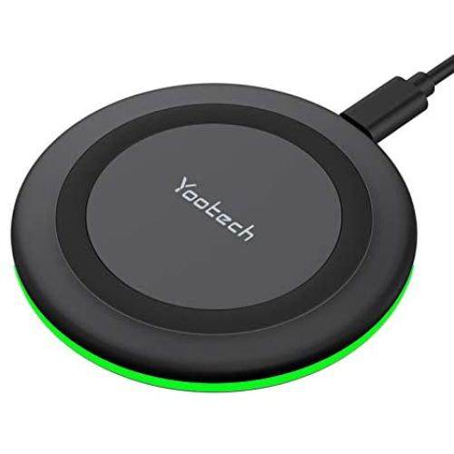 Yootech Wireless Charger, Qi-Certified 10W Max Fast Wireless Charging Pad Compatible with iPhone 12/12 Mini/12 Pro Max/SE 2020/11 Pro Max,Samsung Galaxy S21/S20/Note 10/S10,AirPods Pro(No AC Adapter)