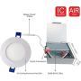 JULLISON LED 12 Packs 4 Inch Recessed Low Profile Slim Panel Light with Junction Box, IC Rated Air Tight, 120VAC, 9W, 550 Lumens, 3000K Warm White, CRI80+, Dimmable, Damp, ETL + Energy Star