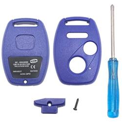 Replacement Key Fob Cover For Honda 2003-2012 Accord 2006-2013 Civic EX 2009-2015 Pilot 2005-2006 CR-V Ridgeline Odyssey Key Fob Case No Cutting Blade (2+1, Blue)