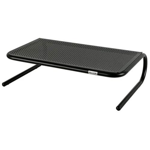 Allsop Large Metal Art Monitor Stand, 18-Inch wide platform holds 50 lbs with keyboard storage space - Black (30336)