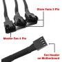 TeamProfitcom PWM Fan Splitter Adapter Cable Sleeved Braided Y Splitter Computer PC 4 Pin Fan Extension Power Cable 1 to 3 Converter 10 inches (2 Pack)