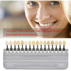 1 Set 16 Colors 3D Teeth Whitening Shade Guide Porcelain - Tooth Bleaching Shade Chart Mold - Tracking & Comparing - Dental Equipment Dentist Material - Professional or Household Oral Care (White)