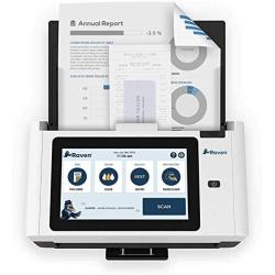 Raven Pro Document Scanner - Huge LCD Touchscreen, High Speed Color Duplex Feeder (ADF), Wireless Scan to Cloud, WiFi, Ethernet, USB, Home or Office