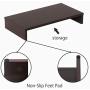 Bestier Monitor Stand Riser Wood Monitor Riser PC Stand Shelf for Desk Monitor/TV Stand Desktop Laptop Stand Wooden Desk Riser P2 Wood (Brown, 15.7 Inch)