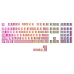 HK Gaming 108 Double Shot PBT Pudding Keycaps Keyset for Mechanical Gaming Keyboard MX Switches (Pink)