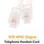 Telephone Phone Handset Cable Cord,Uvital Coiled Length 1.56 to 13 Feet Uncoiled Landline Phone Handset Cable Cord RJ9/RJ10/RJ22 4P4C(White,4 PCS)