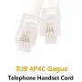 Telephone Phone Handset Cable Cord,Uvital Coiled Length 1 Foot Landline Phone Handset Cable Cord RJ9/RJ10/RJ22 4P4C(White,2 PCS)