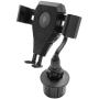 Macally Wireless Charging Car Mount, Cup Holder Phone Mount Charger Compatible with Fast Charging Qi 10W 7.5W 5W for iPhone 11 Max Pro Xs XS Max XR X 8 8 Plus Samsung Galaxy S10+ S10e S9 S8 Note etc.