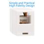 RJ11 6P4C Inline Coupler, Uvital Modular Female to Female Straight Telephone Extension Cable Cord Coupler Adapter Jack White(2 Pack)