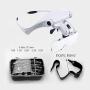 Magnifying Glasses - Headband Magnifier Glasses with 2 Led Light ，Hands-Free Interchangeable Headband and 5 Lenses for Close Work