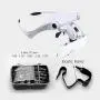 Magnifying Glasses - Headband Magnifier Glasses with 2 Led Light ，Hands-Free Interchangeable Headband and 5 Lenses for Close Work