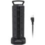 JACKYLED Power Strip Tower Surge Protector 18 AC Outlets and 4 USB Ports Electric Charging Station with 6.5ft Heavy Duty Extension Cord for Home Office Dorm Computer Black