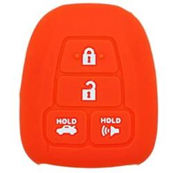 SEGADEN Silicone Cover Protector Case Holder Skin Jacket Compatible with TOYOTA 4 Button Remote Key Fob CV2407 Orange