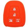 SEGADEN Silicone Cover Protector Case Holder Skin Jacket Compatible with TOYOTA 4 Button Remote Key Fob CV2407 Orange