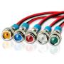 Gasher 12V/24V/110V 20mA Energy Saving Indicator Light Mounting Hole Size 6mm Green Yellow Red Blue White 5 Pcs