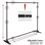 T-SIGN 8x8 ft Backdrop Banner Stand Large Heavy Duty Professional Telescopic Step and Repeat, Trade Show Photo Booth Background, Carry Bag