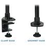 Mount-it! Dual Monitor Desk Mount Swivel Arm, Quick Connect with Combo Grommet and Clamp Base (MI-43111-BLK)
