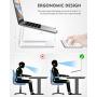 Nulaxy Laptop Stand, Ergonomic Aluminum Laptop Computer Stand, Detachable Laptop Riser Notebook Holder Stand Compatible with MacBook Air Pro, Dell XPS, HP, Lenovo More 10-15.6” Laptops- Silver