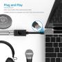 USB Sound Card, TechRise USB External Stereo Sound Adapter Splitter Converter with Volume Control for Windows and Mac, Plug & Play, No Drivers Needed