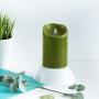 Battery Operated Real Wax Flameless Fandles 5 Inch Tall Dia 3.5'' Green Candle Decorative LED Candle Sticks with Remote & LED Candle Timer Large LED Candle Ideal for Candle Gift Basket