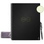 Rocketbook Smart Reusable Notebook - Lined Eco-Friendly Notebook with 1 Pilot Frixion Pen & 1 Microfiber Cloth Included - Infinity Black Cover, Letter Size (8.5'' x 11'')