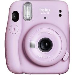 Fujifilm Instax Mini 11 Instant Camera - Lilac Purple (16654803) + Fujifilm Instax Mini Twin Pack Instant Film (16437396) + Single Pack Rainbow Film + Case + Travel Stickers
