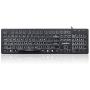 Perixx PERIBOARD-317 Wired Backlit USB Keyboard, Big Print Letter with White Illuminated LED, US English Layout
