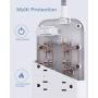 6 Outlets Power Strip Flat Plug with 3 USB Charing Ports (3.1A, 15W), 6Ft Braided Extension Cord, Wall Mountable Outlet Extender with Overload Protection Switch for Home Office Cruise Ship , White