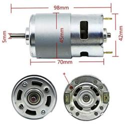 BestTong Micro DC 12V-24V 10000RPM 775 Motor Ball Bearing Large Torque High Power Low Noise Brushed DC Motor Driver for Electrical Tools DIY