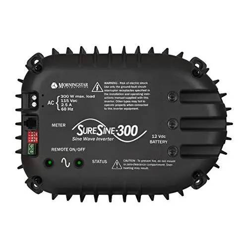 Morningstar - SureSine 300W Pure Sine Wave Solar Inverter with UL, 115V DC to AC, 60Hz AC, Lowest Fail Rate in The Industry, (SI-300-115V-UL) Morningstar - SureSine 300W Pure Sine Wave Solar Inverter with UL, 115V DC to AC, 60Hz AC, Lowest Fail Rate in The Industry, (SI-300-115V-UL)