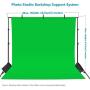 Neewer Photo Studio 10ft/3m Wide Cross Bar 6.6ft/2m Tall Adjustable Background Stand Backdrop Support System with 3 Backdrop Clamps, 2 Sandbags and Carry Bag for Portrait Product Video Photography