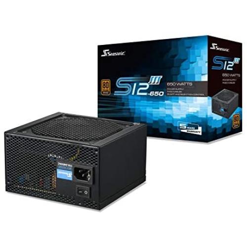 Seasonic S12III 650 SSR-650GB3 650W 80+ Bronze ATX12V & EPS12V Direct Cable Wire Output Smart & Silent Fan Control Power Supply