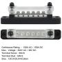 2 Studs 6 Terminal Grounding Bus Bar - 150A DC BusBar Block & Polycarbonate Cover for Car Boat Marine Ground Power Distribution Terminal Block