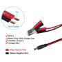 KUNCAN DC 5.5 2.1mm Battery Clamps Extension Cord - 12v Battery Alligator Clips Car Charger Power Supply Cord DC Connector Male Barrel Plug to Battery Clamp-on Charger Cable for Auto Accessories(5FT)
