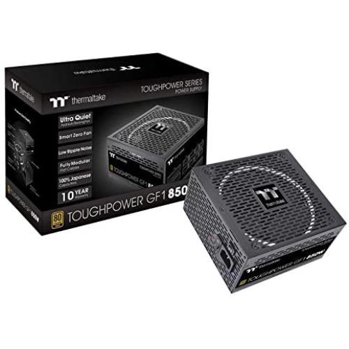Thermaltake Toughpower GF1 850W 80+ Gold SLI/Crossfire Ready Ultra Quiet 140mm Hydraulic Bearing Smart Zero Fan Full Modular Power Supply 10 Year Warranty PS-TPD-0850FNFAGU-1