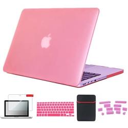 Se7enline 13 inch MacBook Pro Carrying Case Colorful Hard Case Cover Compatible with MacBook pro 13 inch A1278 with Soft Sleeve Bag, Silicone Keyboard Cover, LCD Screen Protector, Dust Plug, Pink