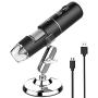 Wireless Digital Microscope Handheld USB HD Inspection Camera 50x-1000x Magnification with Stand Compatible with iPhone, iPad, Samsung Galaxy, Android, Mac, Windows Computer