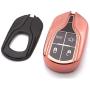 Royalfox(TM) Luxury Soft Chrome TPU 360 Protection Smart 4 Buttons Key Fob case Cover for Maserati Levante GT Quattroporte Ghibli (Full Rose Gold)